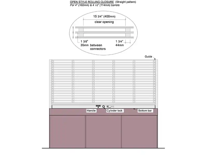 Flex Straight Pattern Shutter Design for Counter Spaces