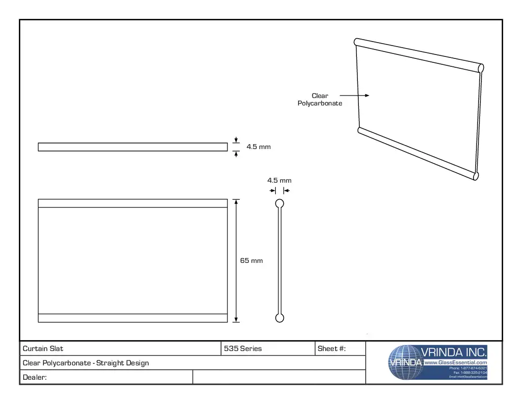 Roll Up Security Shutter - Straight Polycarbonate Design