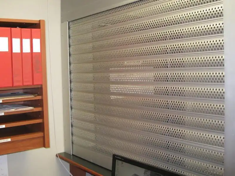 Roll Up Security Shutter - Small Perforated Solid Aluminum Grille Type Design