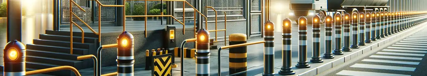 Safety products ensuring industrial workplace safety with railing