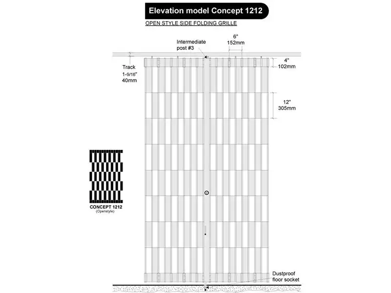 Reliable Folding Concept 1212 Security Grille
